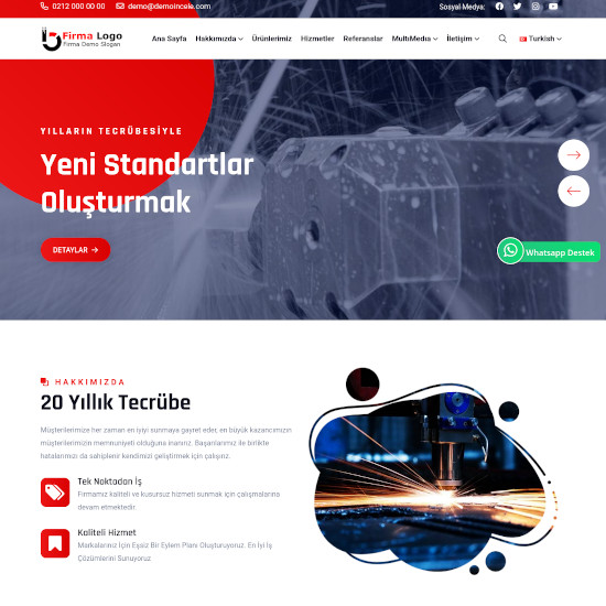Kurumsal Metal Firması Web Sitesi-V5.0