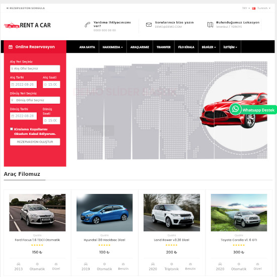 Rent A Car Firma Web Sitesi-V4.5